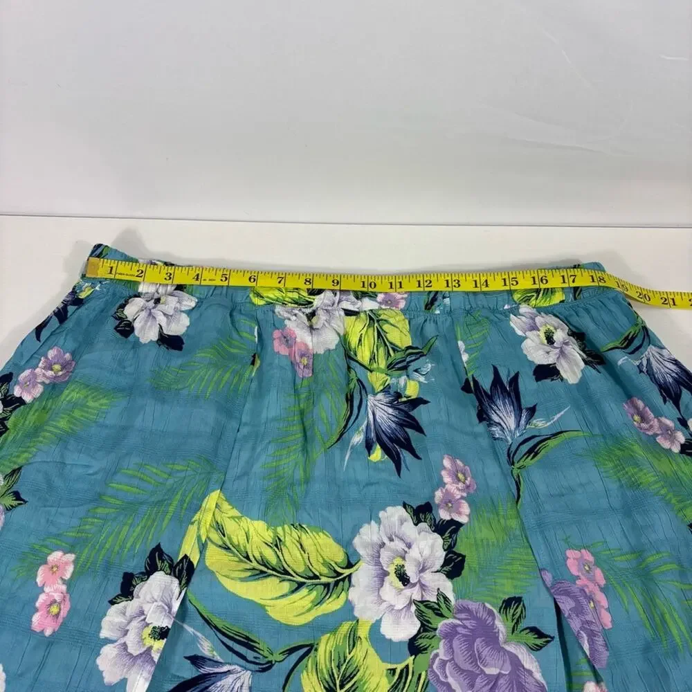 NWT Cacique Swim Floral Maxi Skirt in Blue and Green Size 18/20 J0184